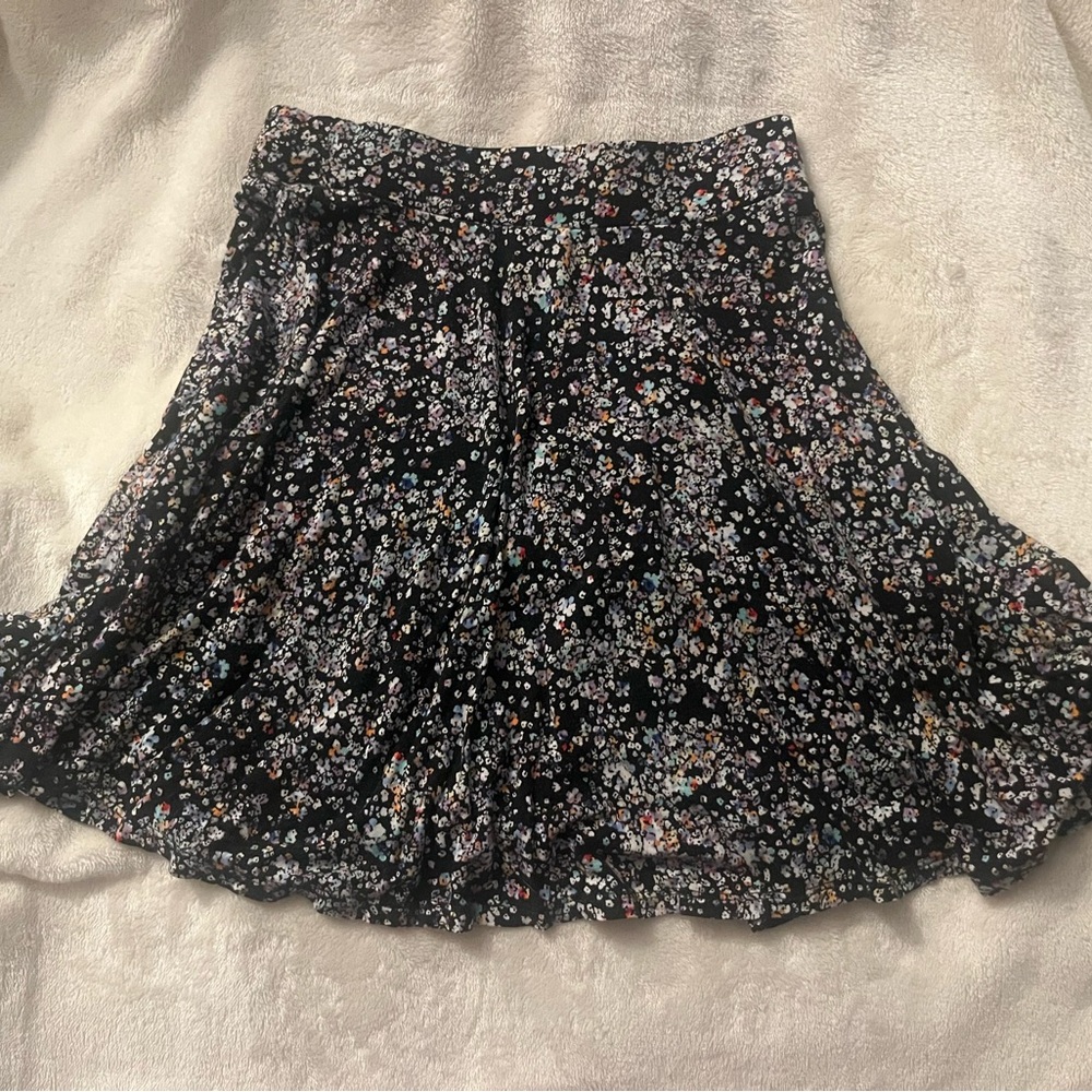 Floral Black Skirt